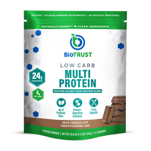 BIOTRUST Low Carb Protein Powder Milk Chocolate Blend Packaging