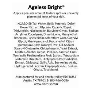 Ageless Bright Ingredients