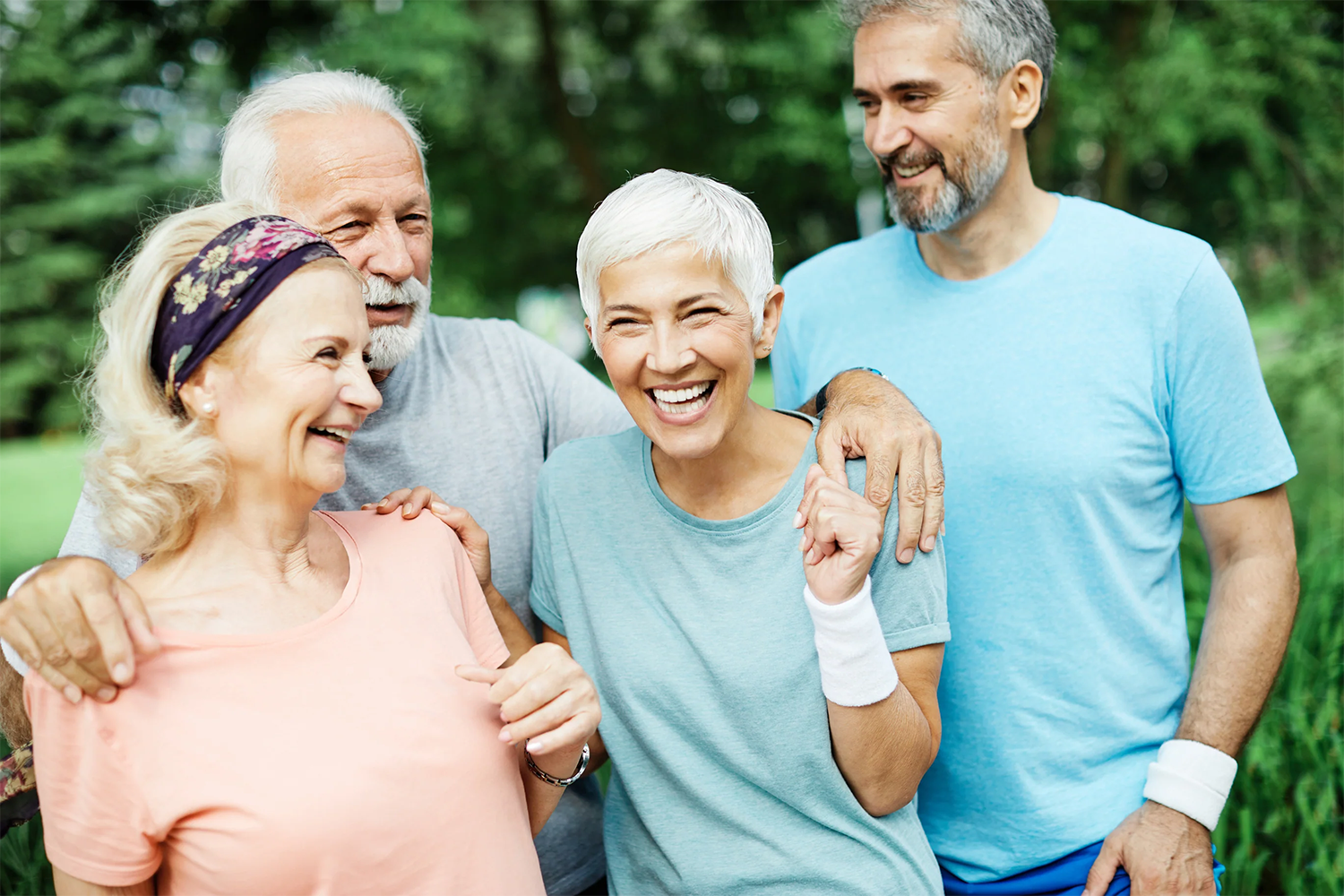 Eldery people smiling and laughing