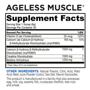 Ageless Muscle Supplement Facts