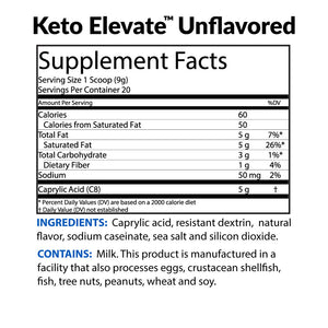 Keto Elevate Supplement Facts