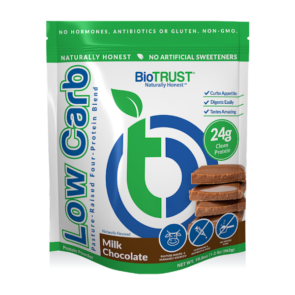 BIOTRUST Low Carb Protein Powder Milk Chocolate Blend Packaging 