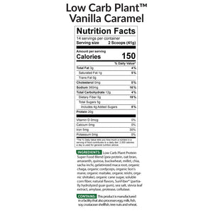 Low Carb Plant Vanilla Caramel Nutrition Facts
